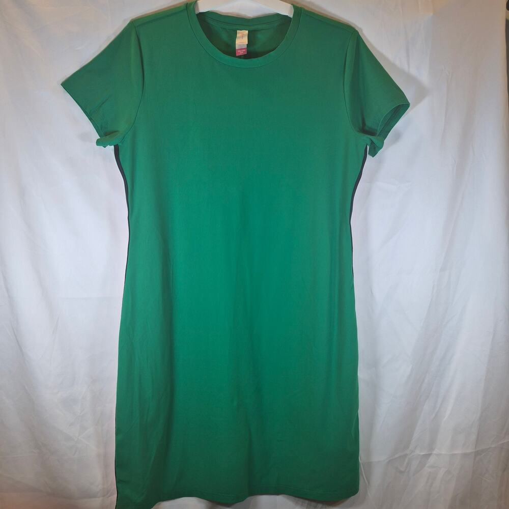 No Boundaries Green Midi Dress XXL 2X Striped Side Casual Stretch T Shirt Dress